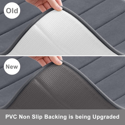 Memory Foam Soft Bath Mats - Non Slip Absorbent Bathroom Rugs Extra Large Size Runner Long Mat for Kitchen Bathroom Floors 24" X 70", Dark Grey