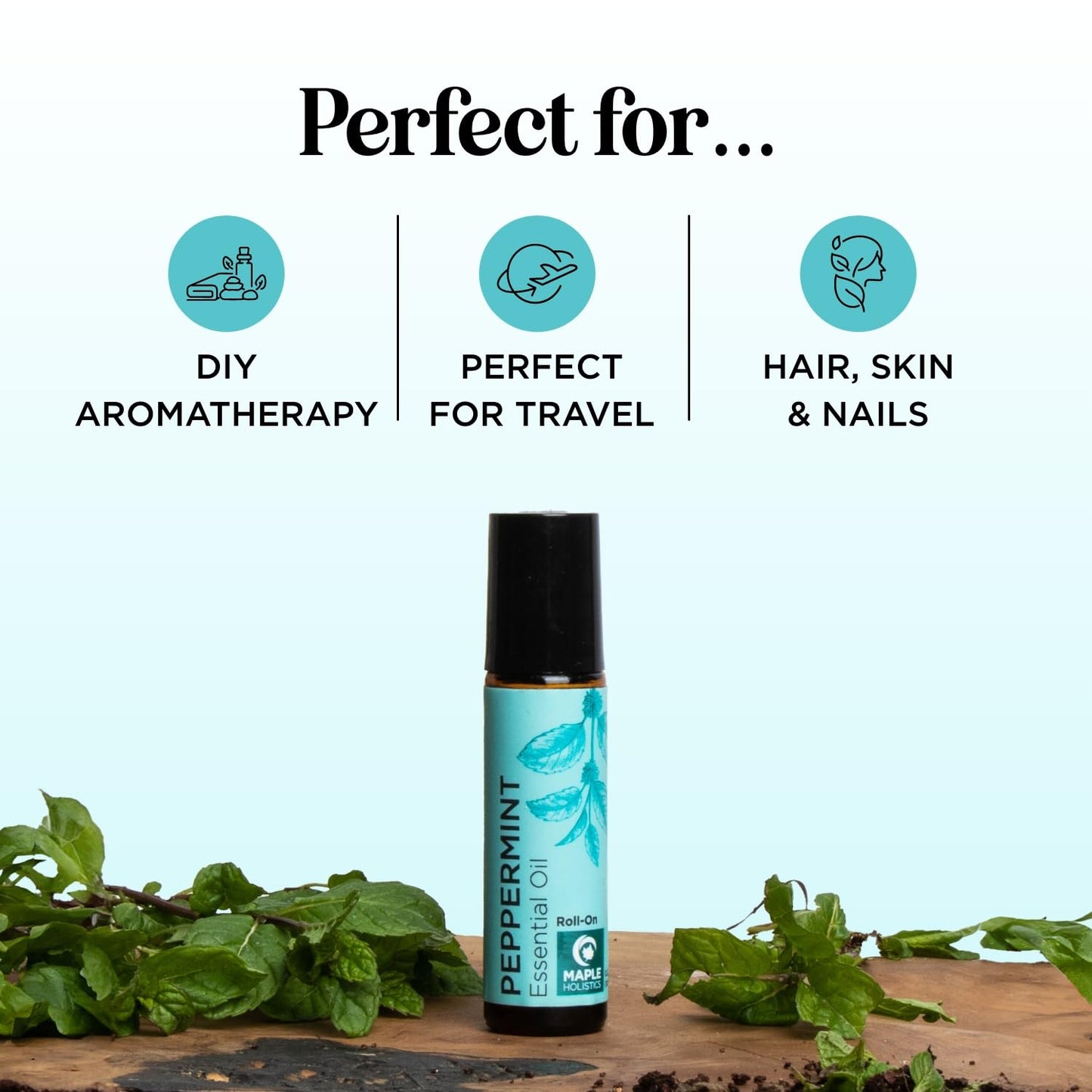Aromatherapy Peppermint Essential Oil Rollerball - Natural Headache Relief Peppermint Stick with Peppermint Aromatherapy Oil - Natural Peppermint Roll on Essential Oil for Focus and Concentration