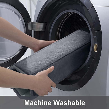 Memory Foam Soft Bath Mats - Non Slip Absorbent Bathroom Rugs Extra Large Size Runner Long Mat for Kitchen Bathroom Floors 24" X 70", Dark Grey