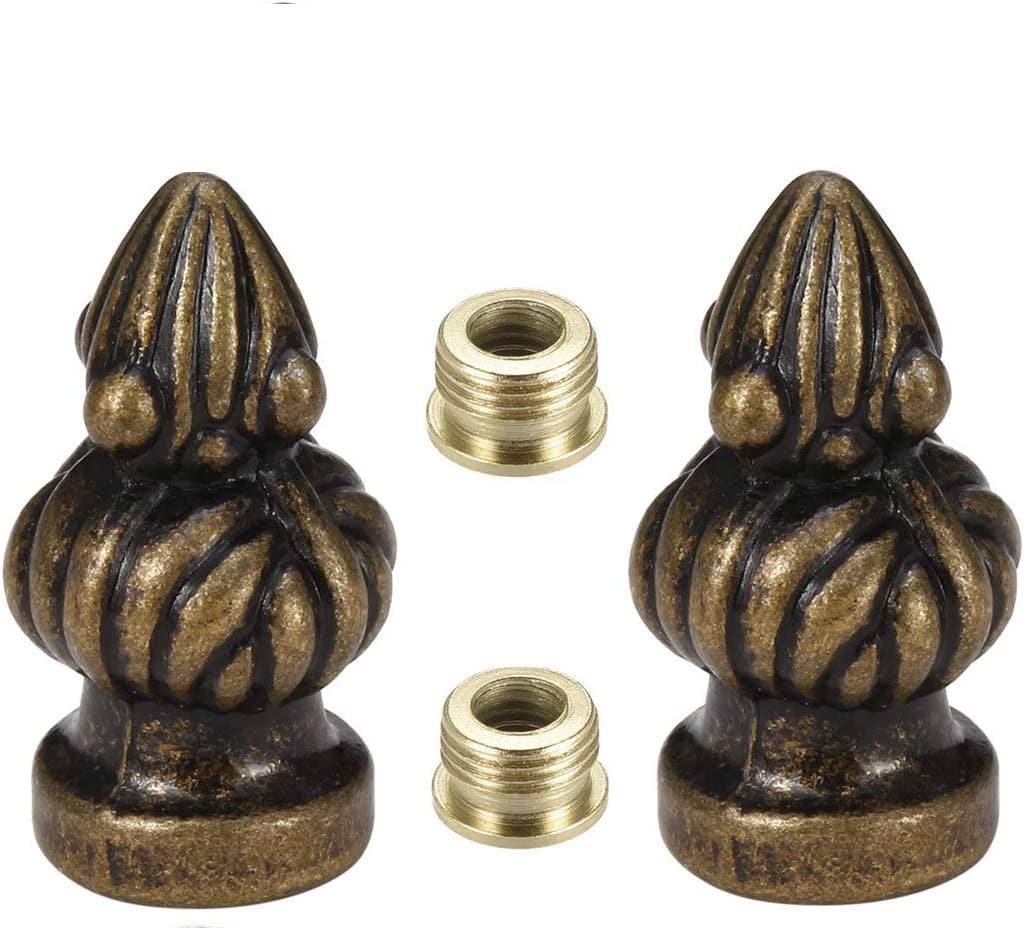2 Packs Lamp Finial Cap Knob Lamp Decoration for Lamp Shade, Antique Brass, 1-3/8 Inches (Small Size)