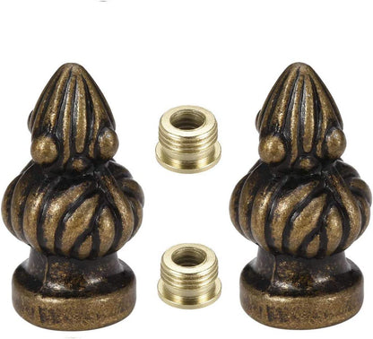 2 Packs Lamp Finial Cap Knob Lamp Decoration for Lamp Shade, Antique Brass, 1-3/8 Inches (Small Size)